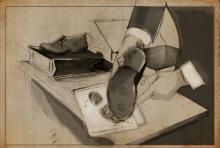 ilustracion A sangre fría: Detective Nye muestra la prueba del crimen