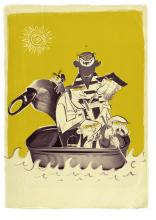 ilustracion La isla del tesoro: Los amotinados se embarcan en los botes