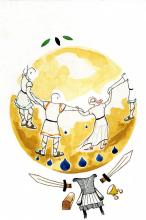 ilustracion La Odisea: Telémaco en el palacio de Menelao