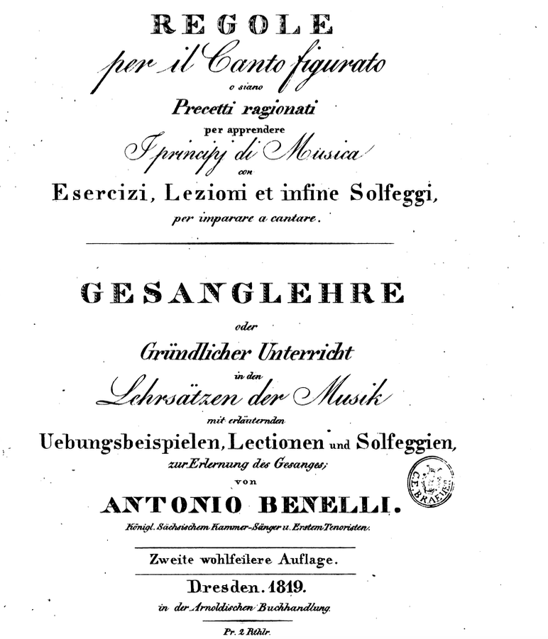 portada del tratado de Benelli